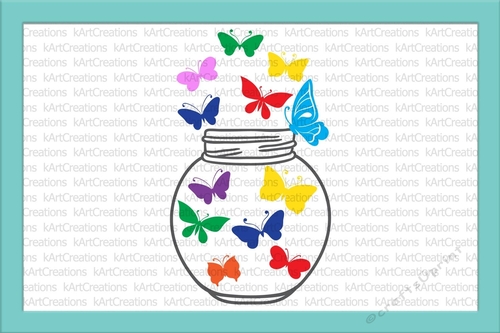 Jar with butterflies SVG Cutting file Clip Art Scrapbooking