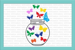 Jar with butterflies SVG Cutting file Clip Art Scrapbooking