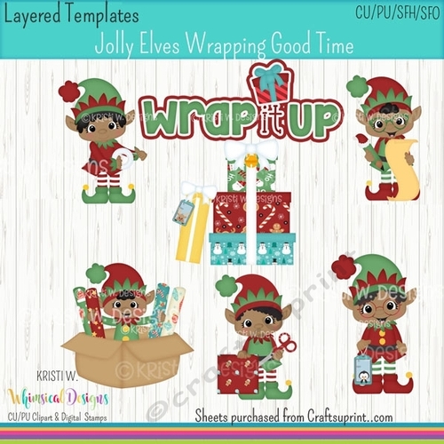 Jolly Wrapping Elves Boys Dark Skin