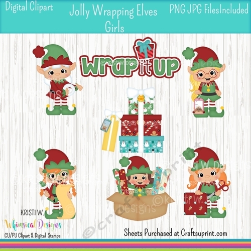 Jolly Wrapping Elves Girls Light Skin