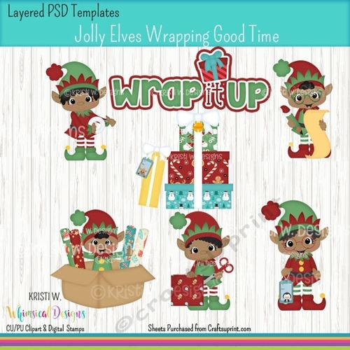 Jolly Wrapping Elves Boys Dark Skin 
