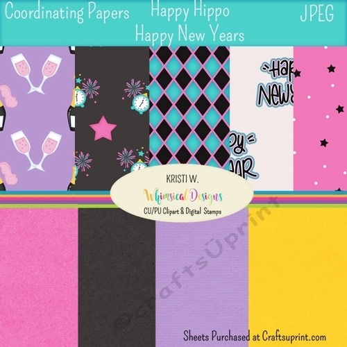 Happy Hippo New Year Coordinating Paper Set