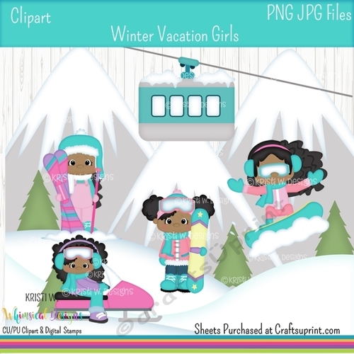 Winter Vacation Girls Dark Skin