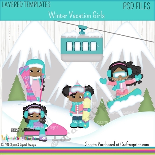 Winter Vacation Girls Dark Skin