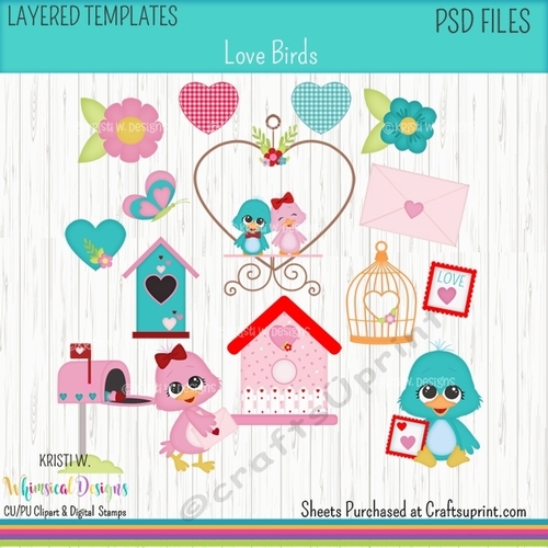 Love Birds Layered Templates