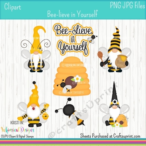 Beelieve in Yourself Gnomes Clipart 