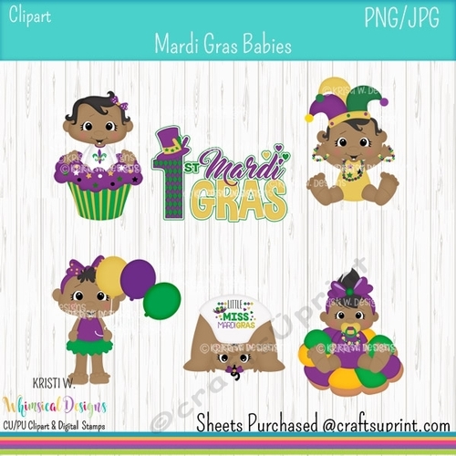 Mardi Gras Baby Girls Dark Skin 