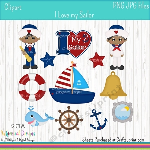 I Love my Sailor Boys Dark Skin 