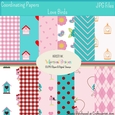 Love Birds Coordinating Papers