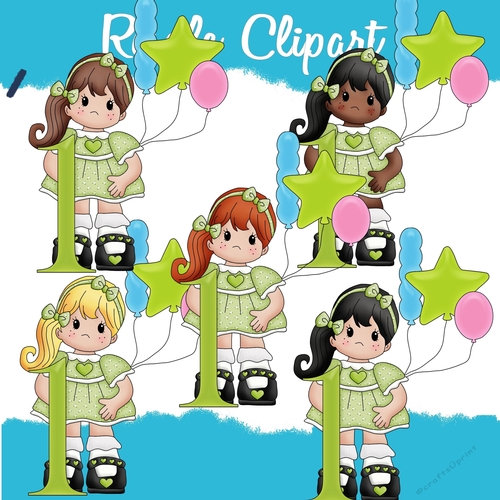 1st Birthday Girls in Green