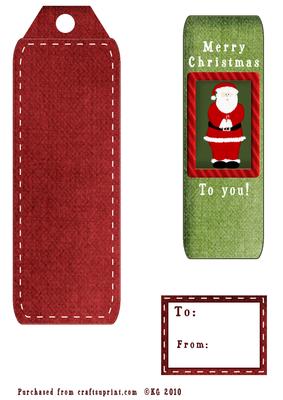 Tag Bookmark Santa