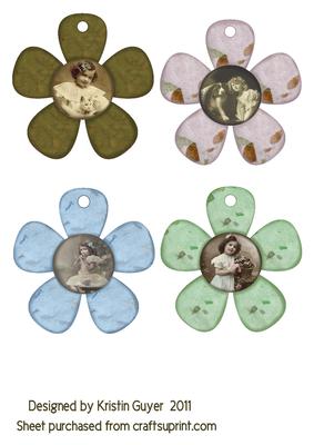 Girl Flower Tags