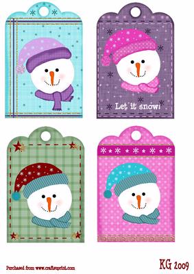 Snowman Tags