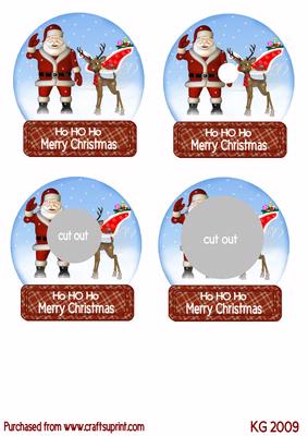 Santa with Reindeer Globe