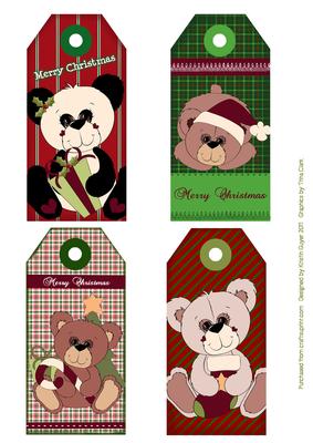 Teddy Bear Christmas Tags