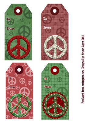 Peace Sign Gift Tags