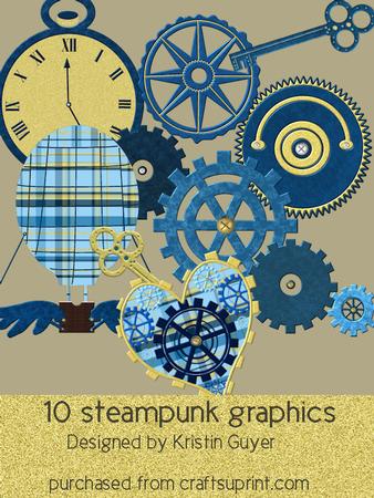 Blue Steampunk Graphics