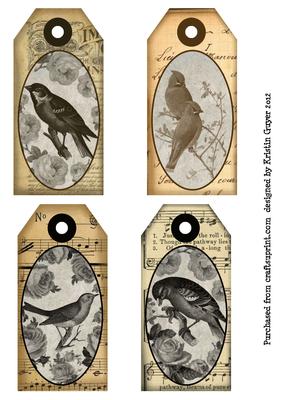 Vintage Bird Tags