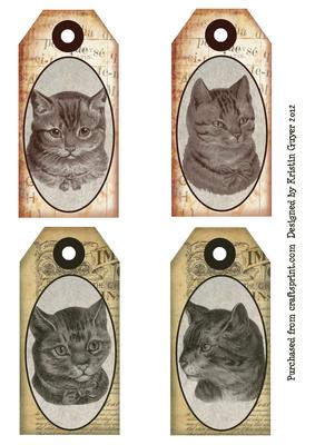 Vintage Cat Tags