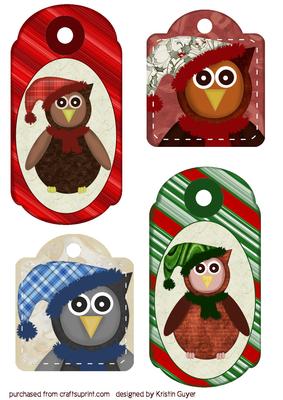 Christmas Owl Tags
