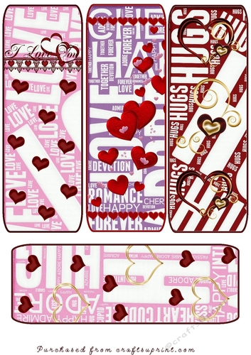 valentine love bookmarks 