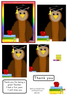 Owl Grad Teacher Thank You
