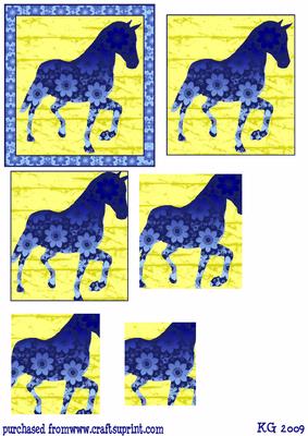 Painted Blue Horse