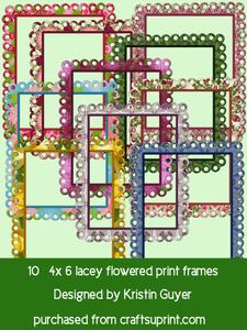 Lacey Flower Print Frames