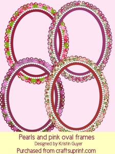 Pearls and Pink Oval Frames