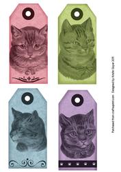 Vintage Cat Tags