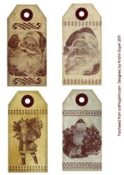 Vintage Santa Tags