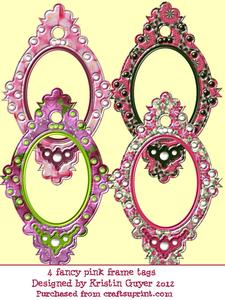 Fancy Pink Tag Frames