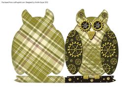 Steampunk Owl Shape Card