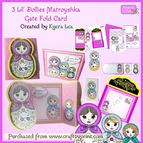 3 Lil Dollies Gate Fold Card