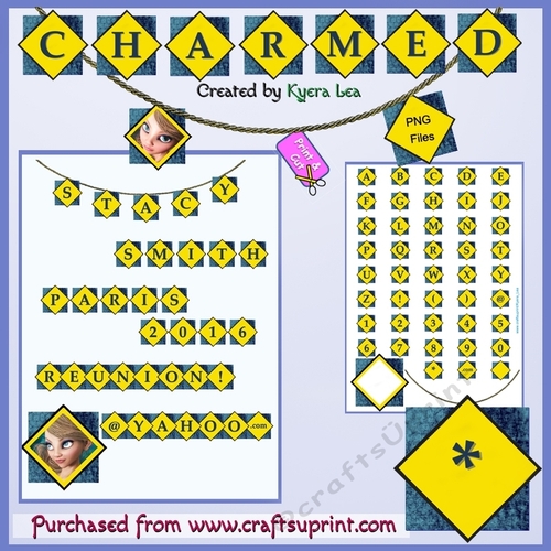 Charmed Blue and Yellow Alphabet Tiles