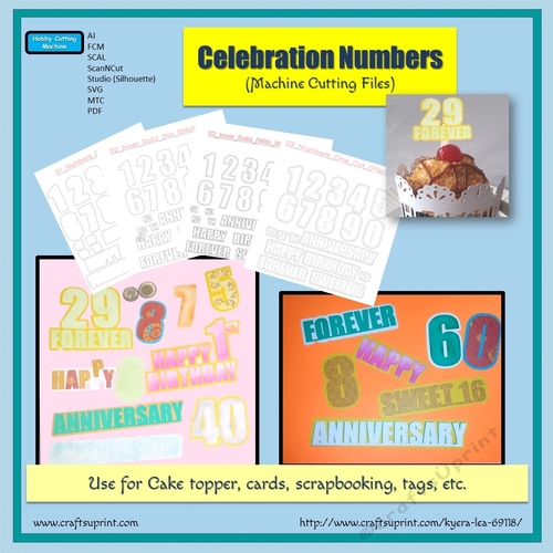 Celebration Numbers (Machine Cutting File)
