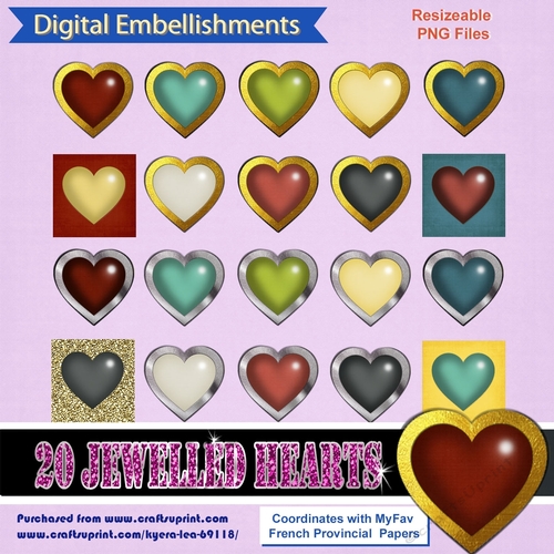 20 Jewelled Hearts - MyFav