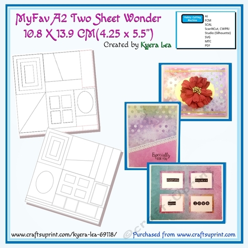 MyFav 2 Sheet Wonder - Layout A 10.8 x 13.9 cm (4.25 x 5.5) (Machine Cut) Cutting Files / Scrapbooking