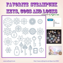 Favorite Steampunk Keys, Cogs N Locks (For Cutting Machine)