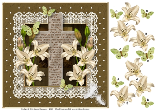 The Lords Prayer 1 - 8x8 Square Decoupage Topper