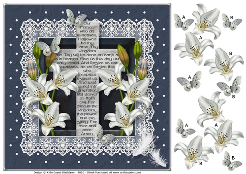 The Lords Prayer 2 - 8x8 Square Decoupage Topper