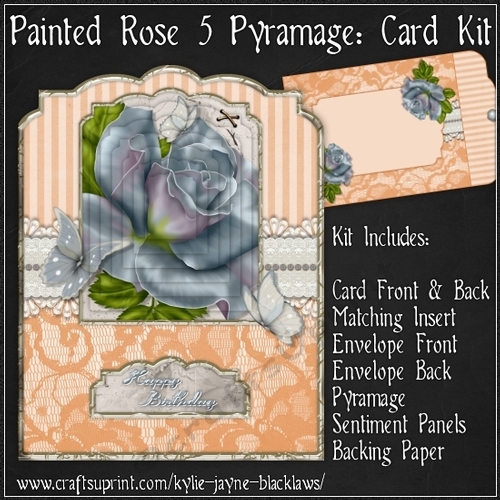 Painted Rose 5 - Pyramage Card Kit