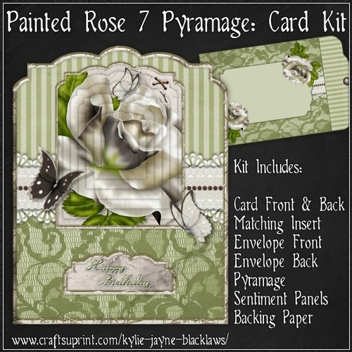 Painted Rose 7 - Pyramage Card Kit