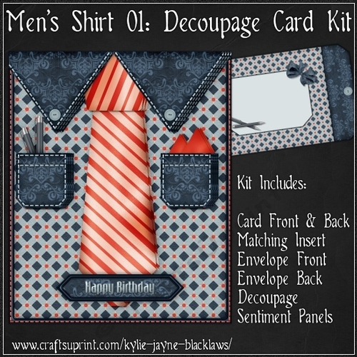 Mens Shirt 01 - Decoupage Card Kit