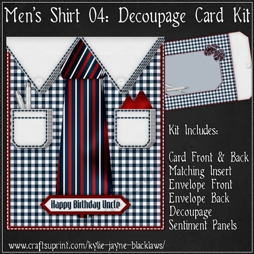 Mens Shirt 04 - Decoupage Card Kit