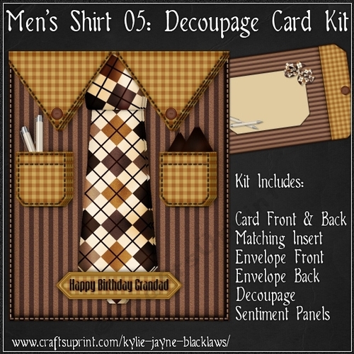 Mens Shirt 05 - Decoupage Card Kit