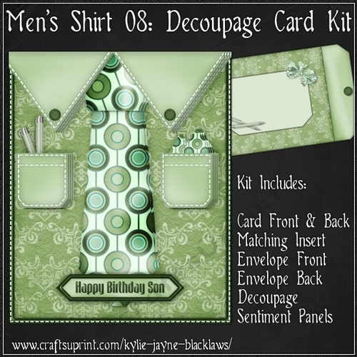 Mens Shirt 08 - Decoupage Card Kit