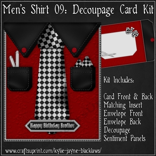 Mens Shirt 09 - Decoupage Card Kit