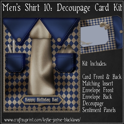 Mens Shirt 10 - Decoupage Card Kit
