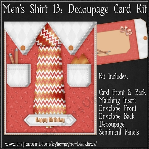 Mens Shirt 13 - Decoupage Card Kit